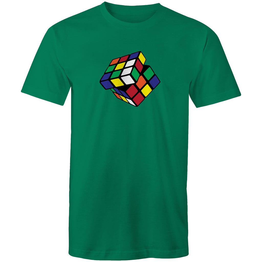 Cube - Mens T-Shirt Kelly Green Mens T-shirt Games Printed In Australia