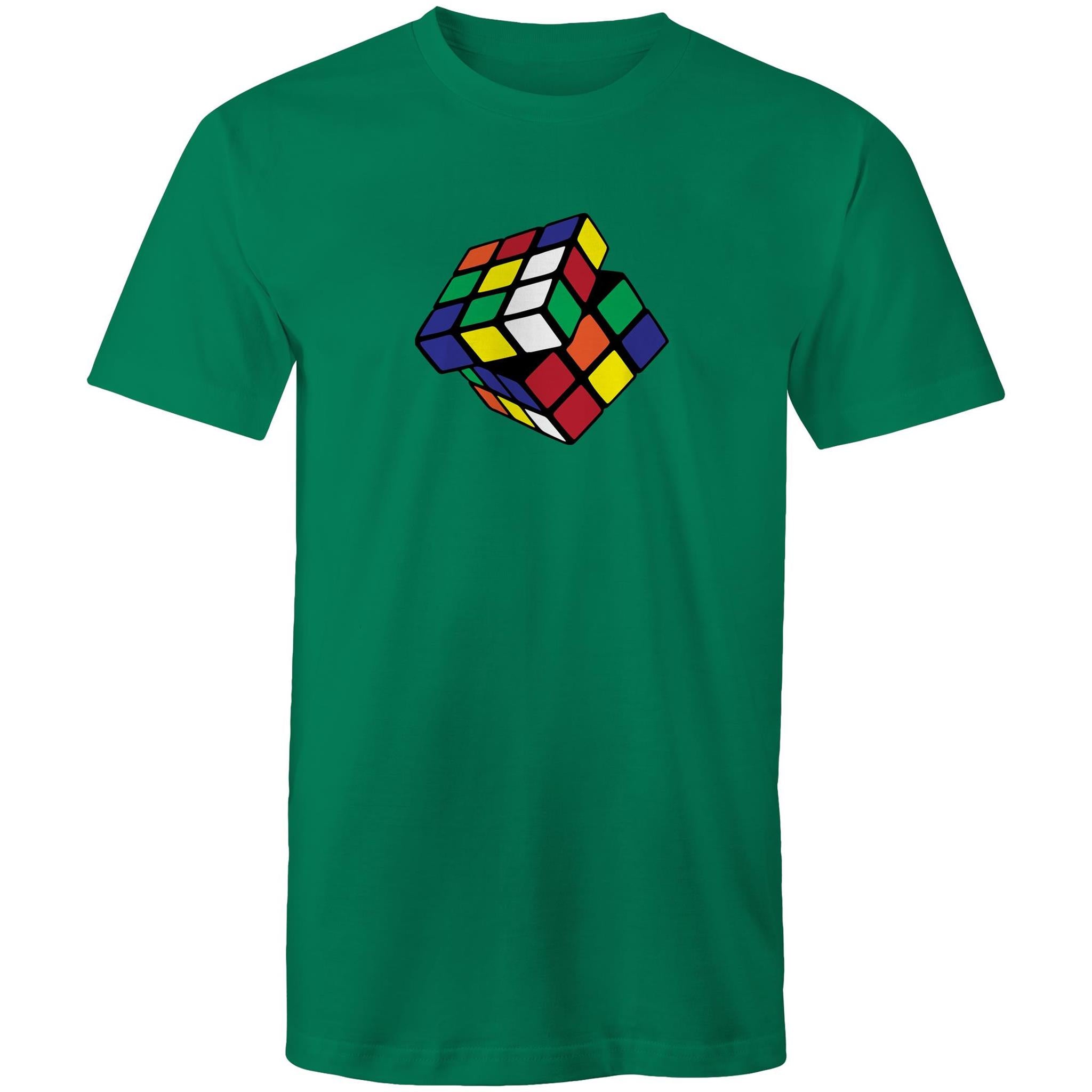 Cube - Mens T-Shirt Kelly Green Mens T-shirt Games Printed In Australia