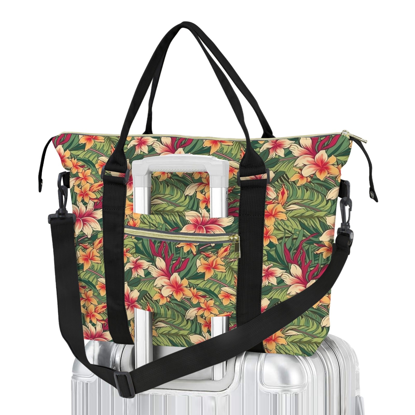 Vintage Hawaiian Floral Duffle Bag-Simple (Model 1715) One Size Duffle Bag-Simple (1715)