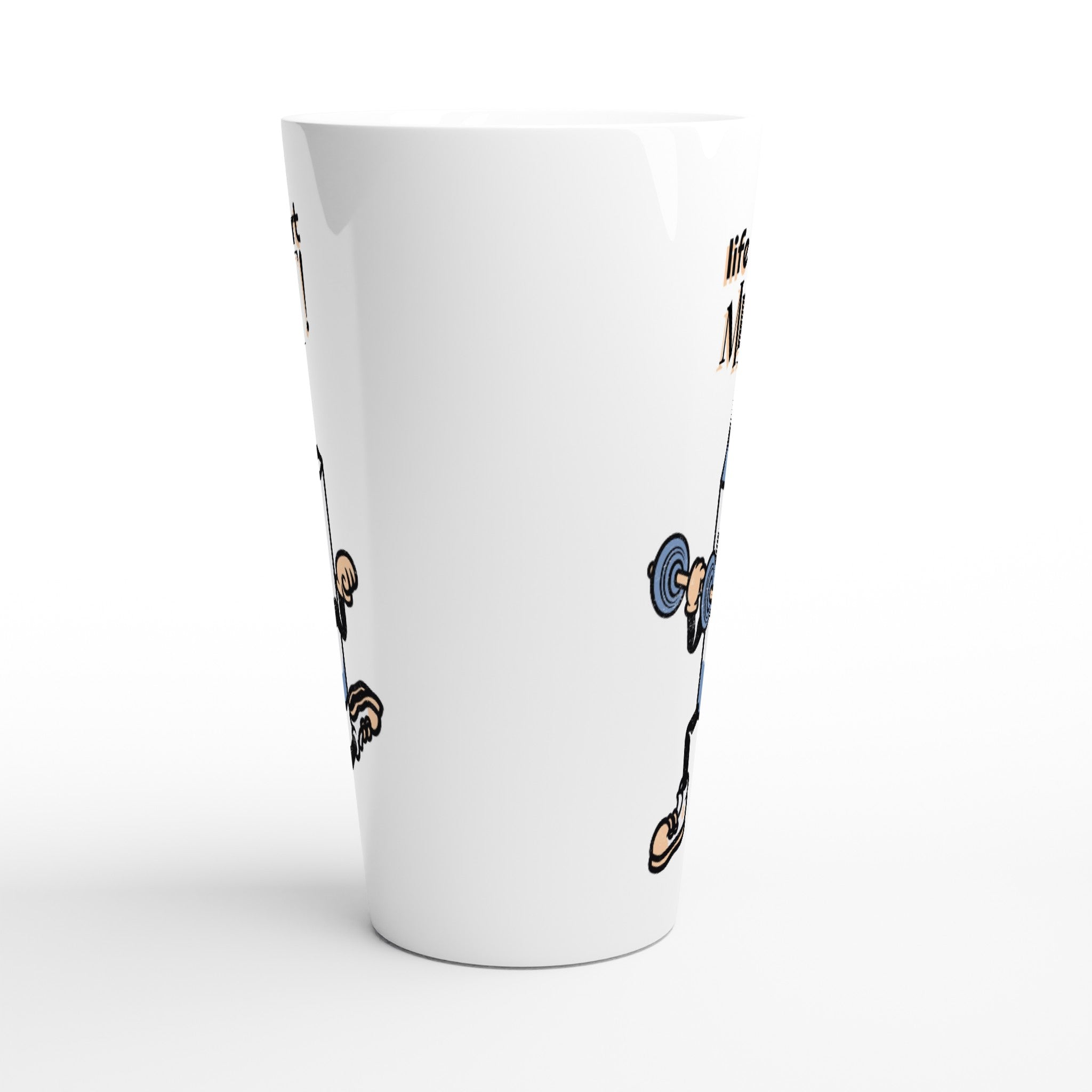 Life Is Short, Milk It - White Latte 17oz Ceramic Mug Latte Mug Fitness food Globally Fulfilled