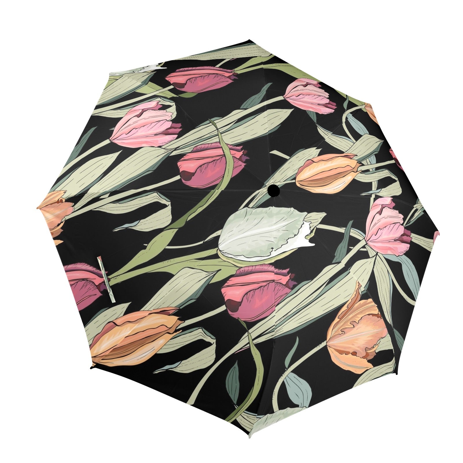 Tulips - Semi-Automatic Foldable Umbrella (Model U12) One Size Semi-Automatic Foldable Umbrella (U12)