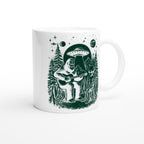Alien And Bigfoot Play Guitar - White 11oz Ceramic Mug White 11oz Mug Globally Fulfilled Music Sci Fi