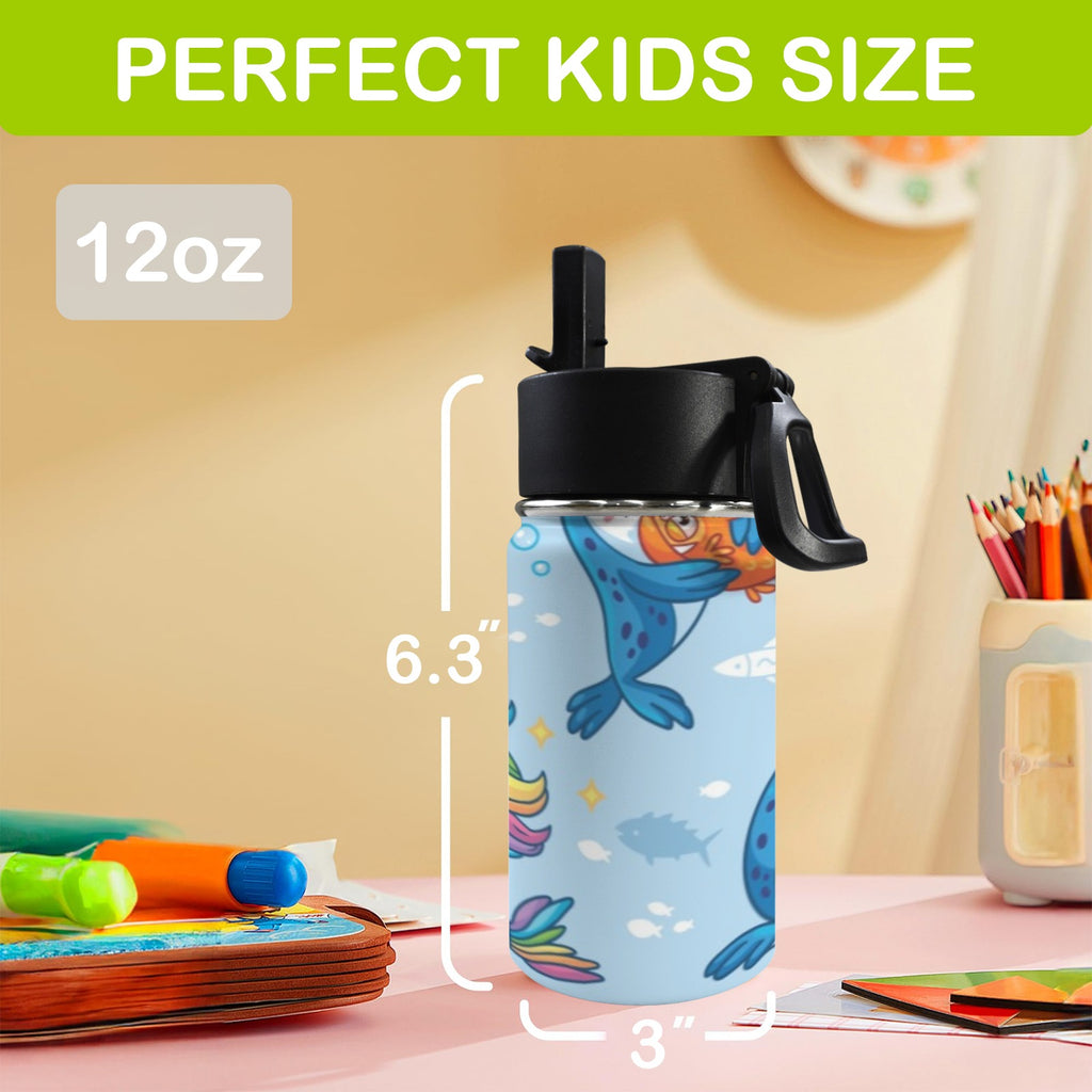 Playful Seals 12oz Kids Water Bottle with Straw Lid