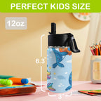 Playful Seals 12oz Kids Water Bottle with Straw Lid