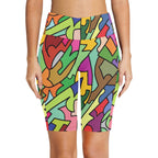 Bright Abstract Women's Bike Shorts With Side Pockets Women's Bike Shorts Printed Offshore