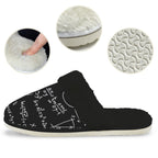 Equations Men's Fur Trim Thick-Sole Indoor Slippers Men's Fur Trimmed Slippers Maths Printed Offshore