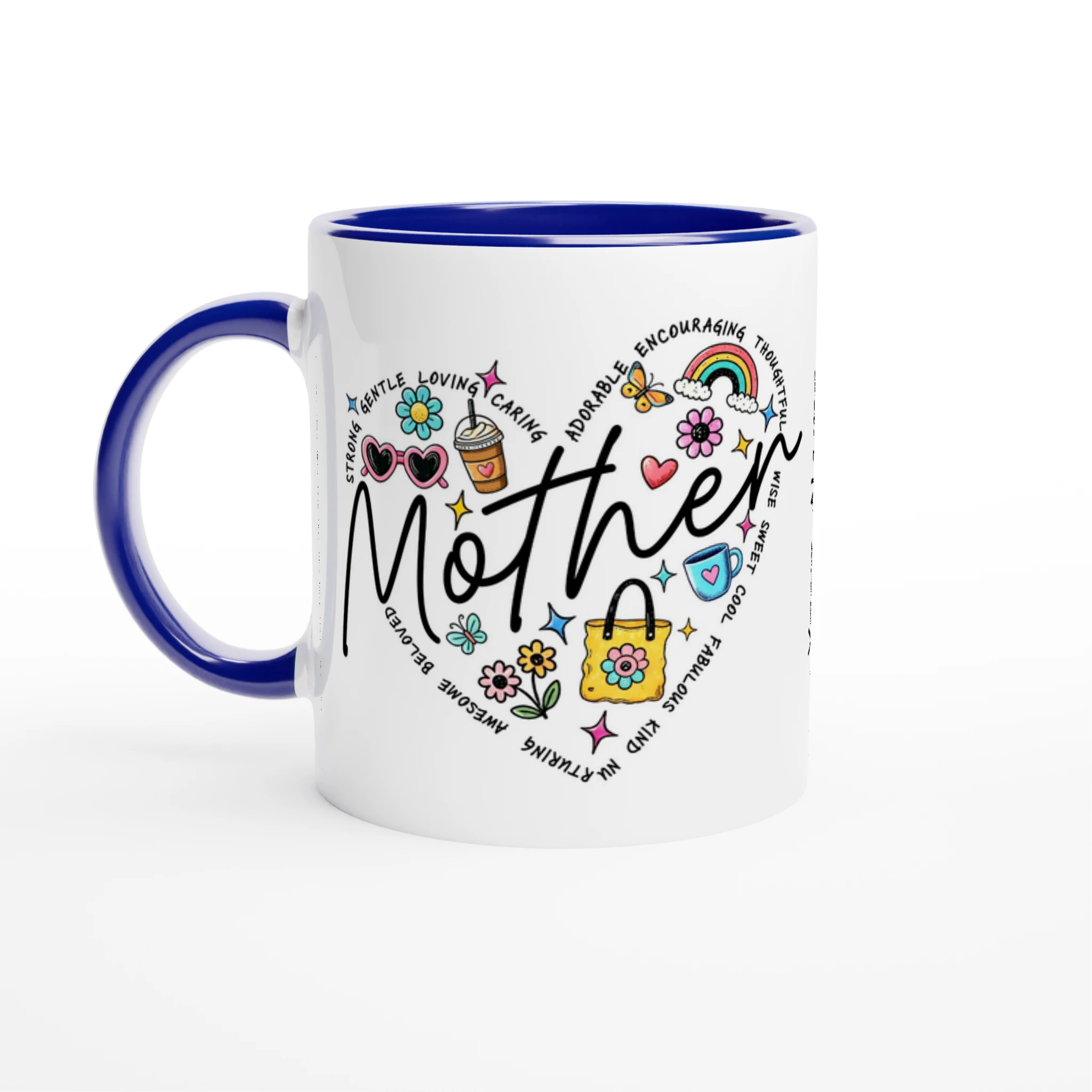 Personalised - Mother Heart Mug - 11oz Ceramic Mug Personalised 11oz Mug customise Globally Fulfilled Mum personalise