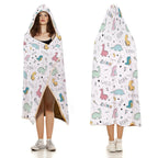 Quirky Dinosaurs Kids Hooded Blanket 100cm x 130cm