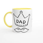 Personalised - Dad Crown And Moustache - White 11oz Ceramic Mug with Color Inside Personalised Mug Customise Dad Globally Fulfilled Personalise