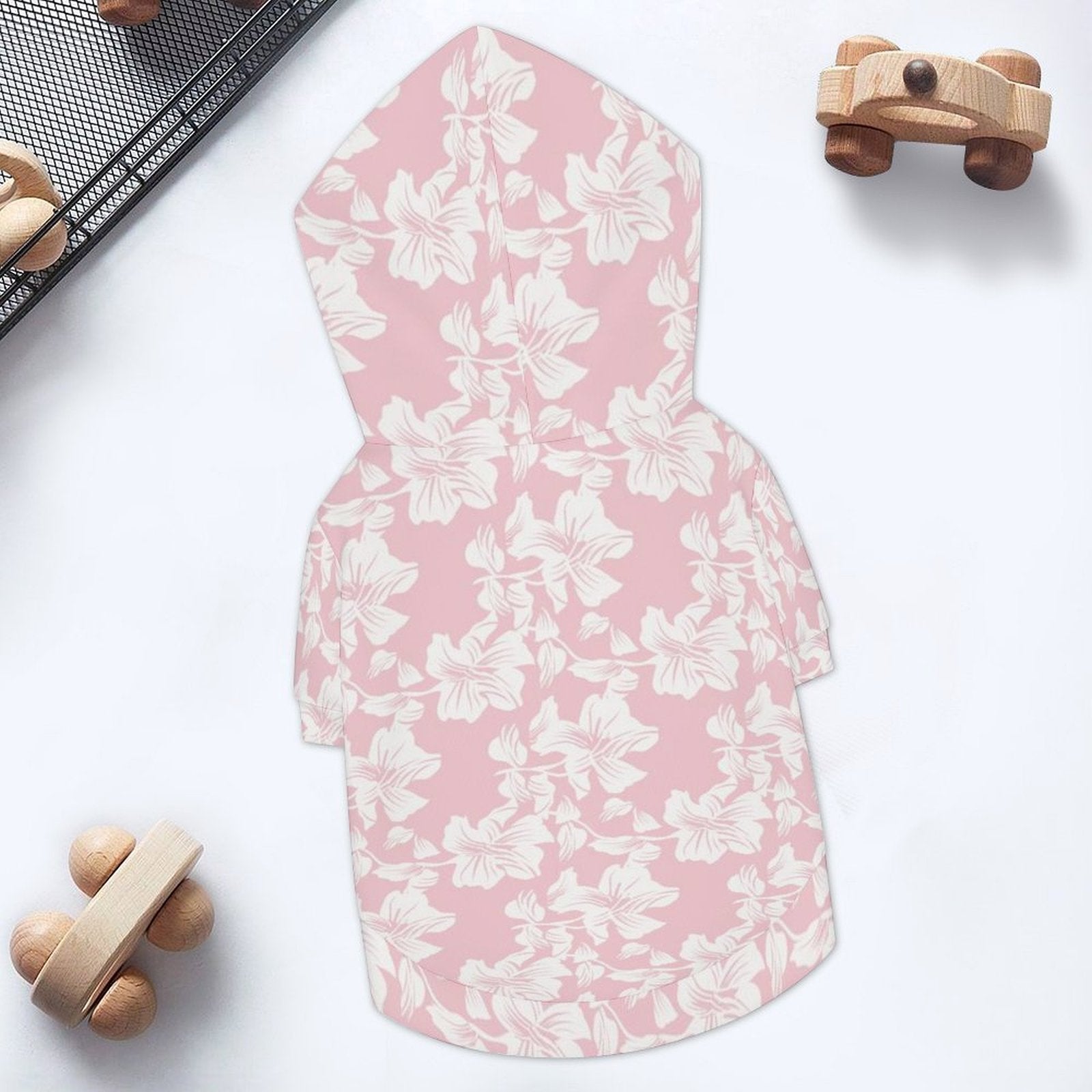 Pink Hawaiian Floral Pet Hoodie (Small Size)
