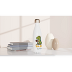 Personalised Tea-Rex, Tea Drinking Dinosaur White 17oz Stainless Steel Water Bottle Personalised Water Bottle Globally Fulfilled Tea