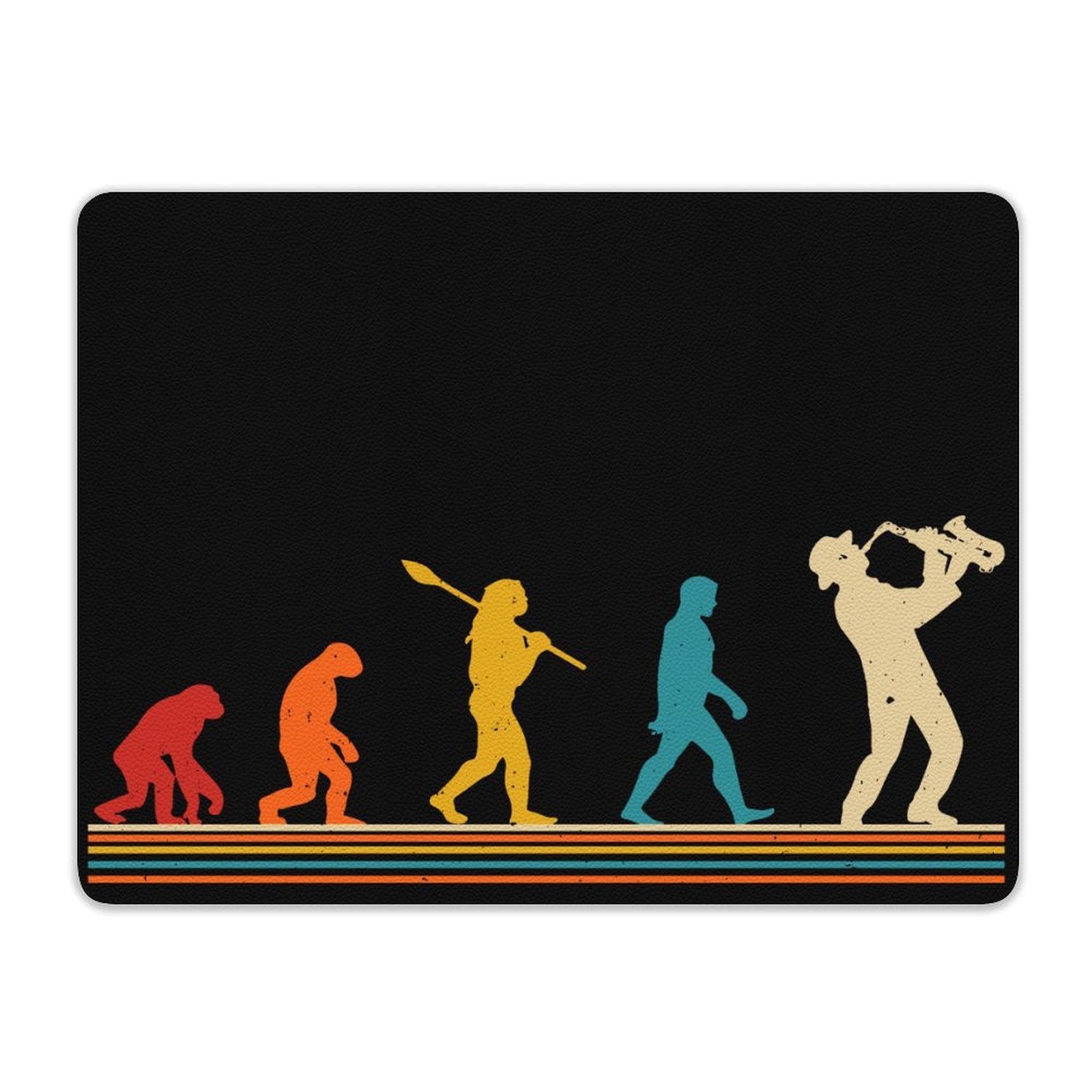 Evolution Of A Saxophone Player Leather Mouse Pad Leather Mouse Pad Music Printed Offshore