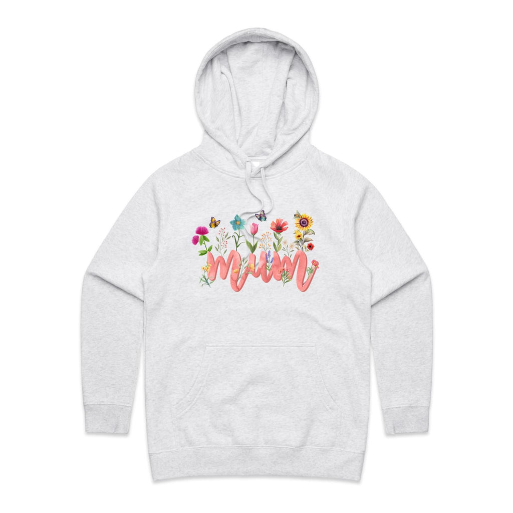 Mum, Flowers And Butterflies - Womens Hoodie