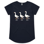 Duck Duck Goose - Womens Scoop Neck T-Shirt Navy Womens Scoop Neck T-shirt animal Games Printed In Australia