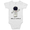 Hello World, Astronaut - Baby Bodysuit White Baby Bodysuit Printed In Australia