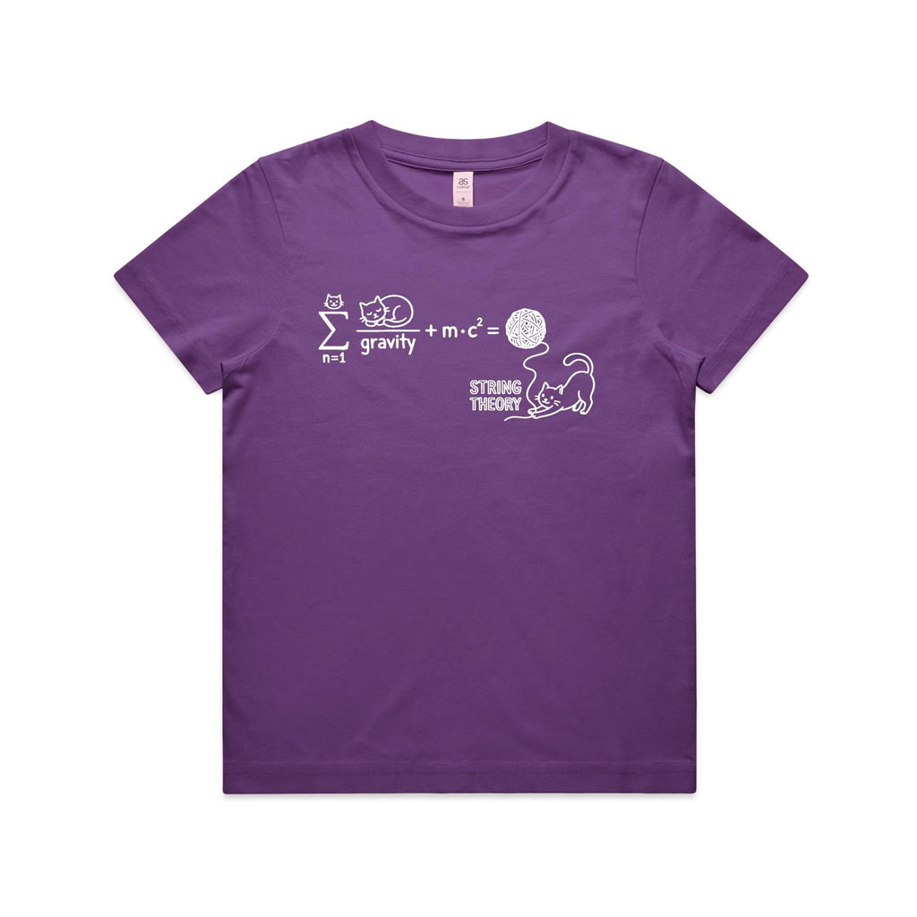 Cat String Theory Physics Kids AS Colour T-shirt