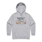 Coffee Beauty, All Shapes And Sizes Women's AS Colour Hoodie Grey Marle Womens Hoodie Coffee Positivity Printed In Australia