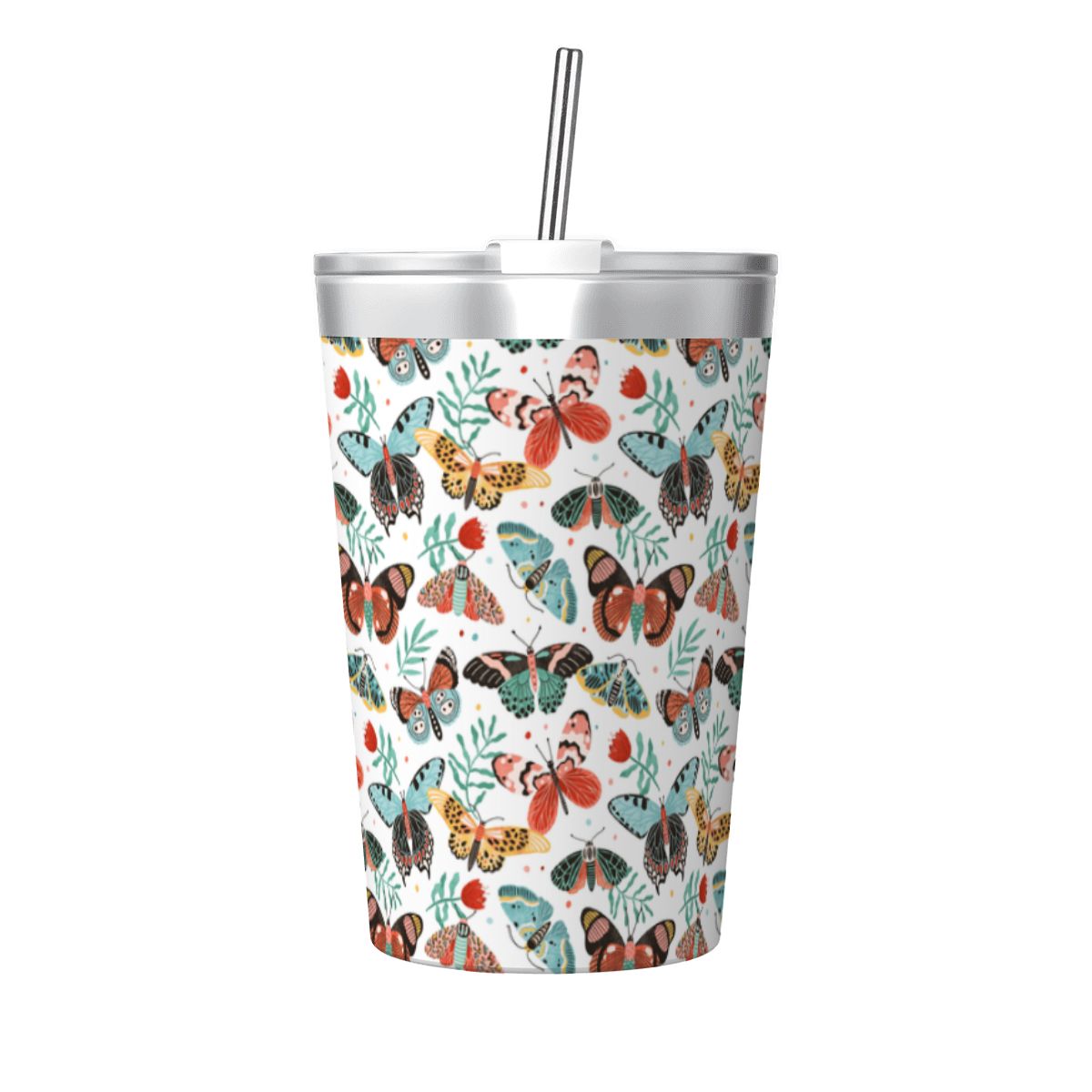 Pretty Moths And Butterflies Small Stainless Steel Travel Mug Cup 12oz/350ml