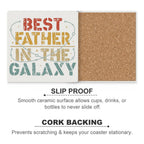 Best Father In The Galaxy Ceramic Coasters (Square) Ceramic Coasters Dad Printed Offshore