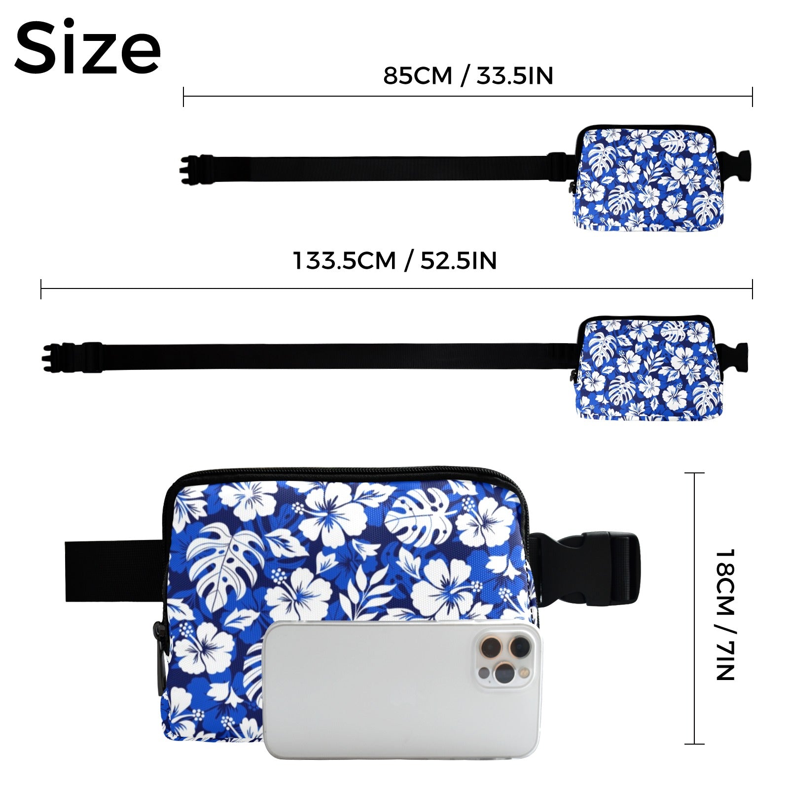 Blue Hawaiian Floral - Belt Bag