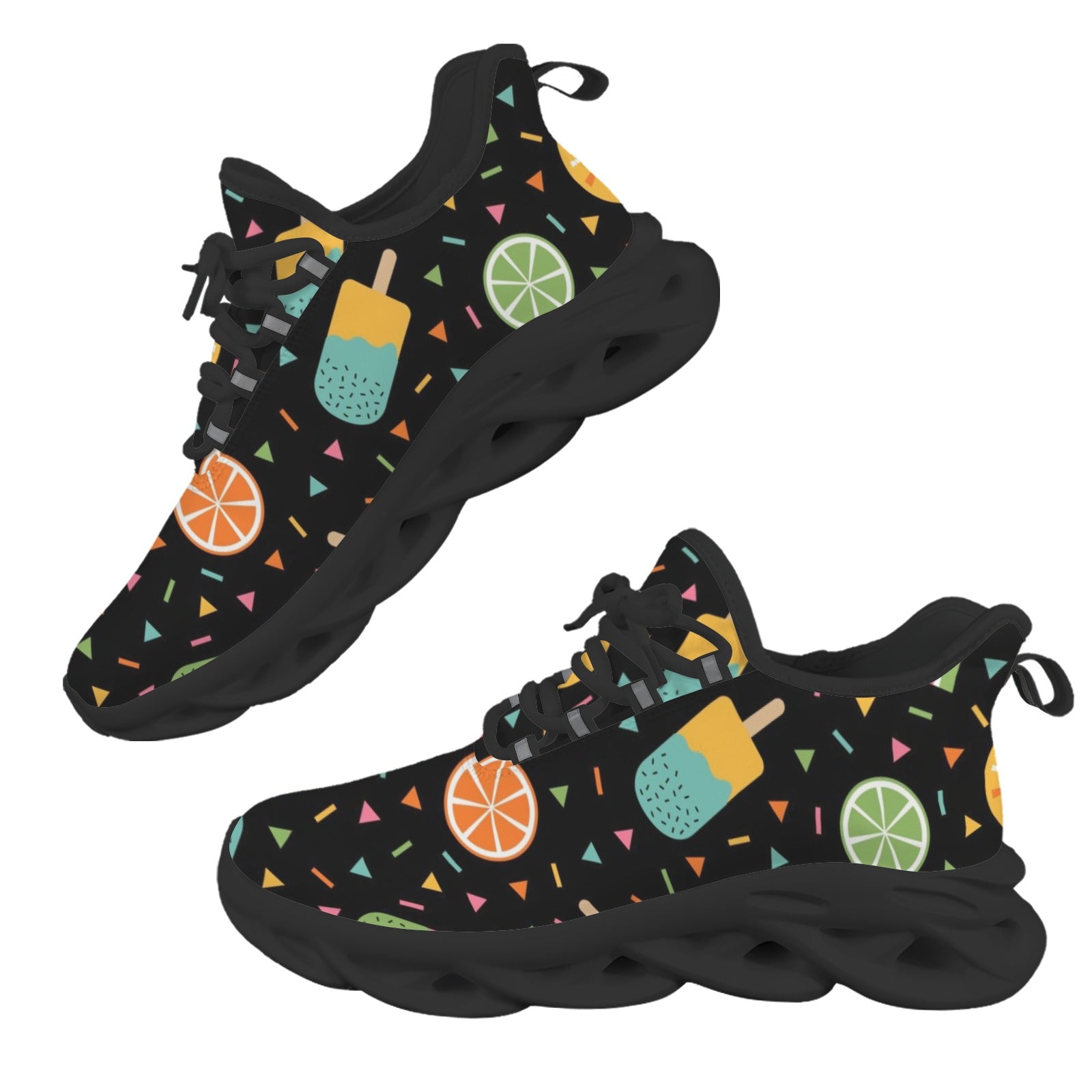 Summer Food On Black Women's Twisted Sole Sneakers