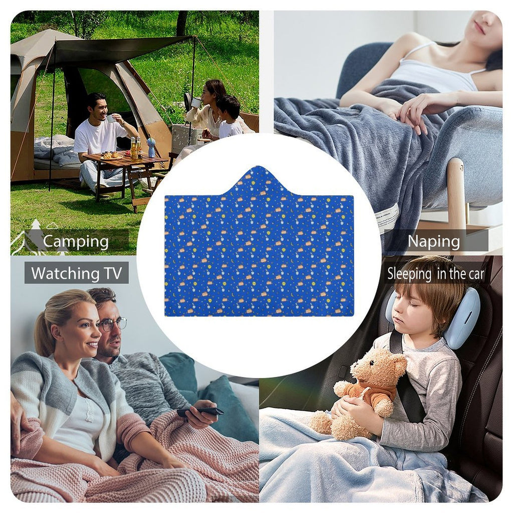 Cats In Space Kids Hooded Blanket 100cm x 130cm Kids Hooded Blanket animal Printed Offshore Space