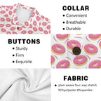 Pink Donuts Men's Short Sleeve Hawaiian Shirt Men's Hawaiian Shirt (New) Food Printed Offshore