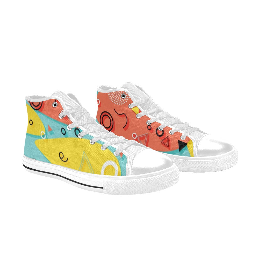 Abstract 80's - Kids' High Top Canvas Shoes Kids High Top Canvas Shoes Printed Offshore Retro