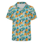 Pineapple Coconut Kids Youth Short Sleeve Button Up Shirt
