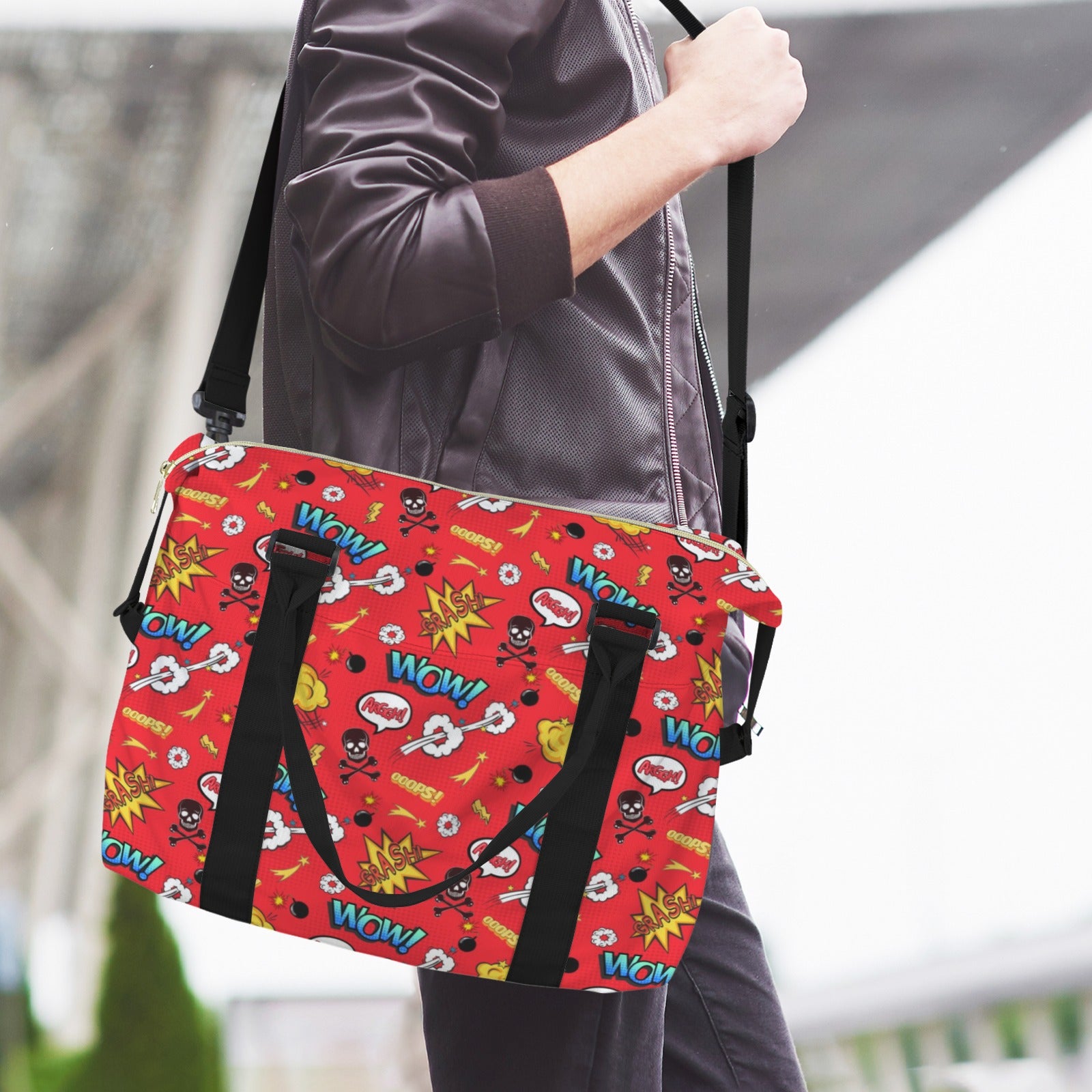 Comic Book Red Duffle Bag-Simple (Model 1715) Duffle Bag-Simple (1715)