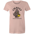 I'm Saxy And I Know It, Saxophone Hippo - Womens T-shirt Pale Pink Womens T-shirt animal Music Printed In Australia