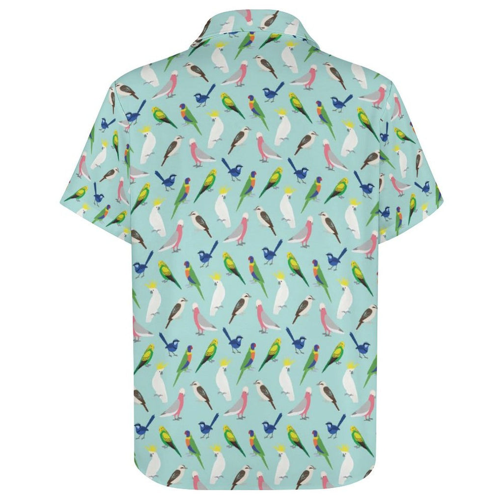Australian Birds Women's Collared Pocketless Short Sleeve Shirt