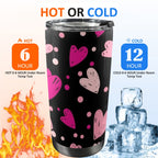 Pink Hearts - 20oz Mobile Tumbler with Lid (Black Lock)