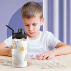 Pastel Rainbows - Kids Water Bottle with Chug Lid (12 oz) Kids Water Bottle with Chug Lid Printed Offshore