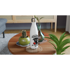 I Don't Like Morning People, Dog - White 17oz Stainless Steel Water Bottle White Water Bottle animal Globally Fulfilled