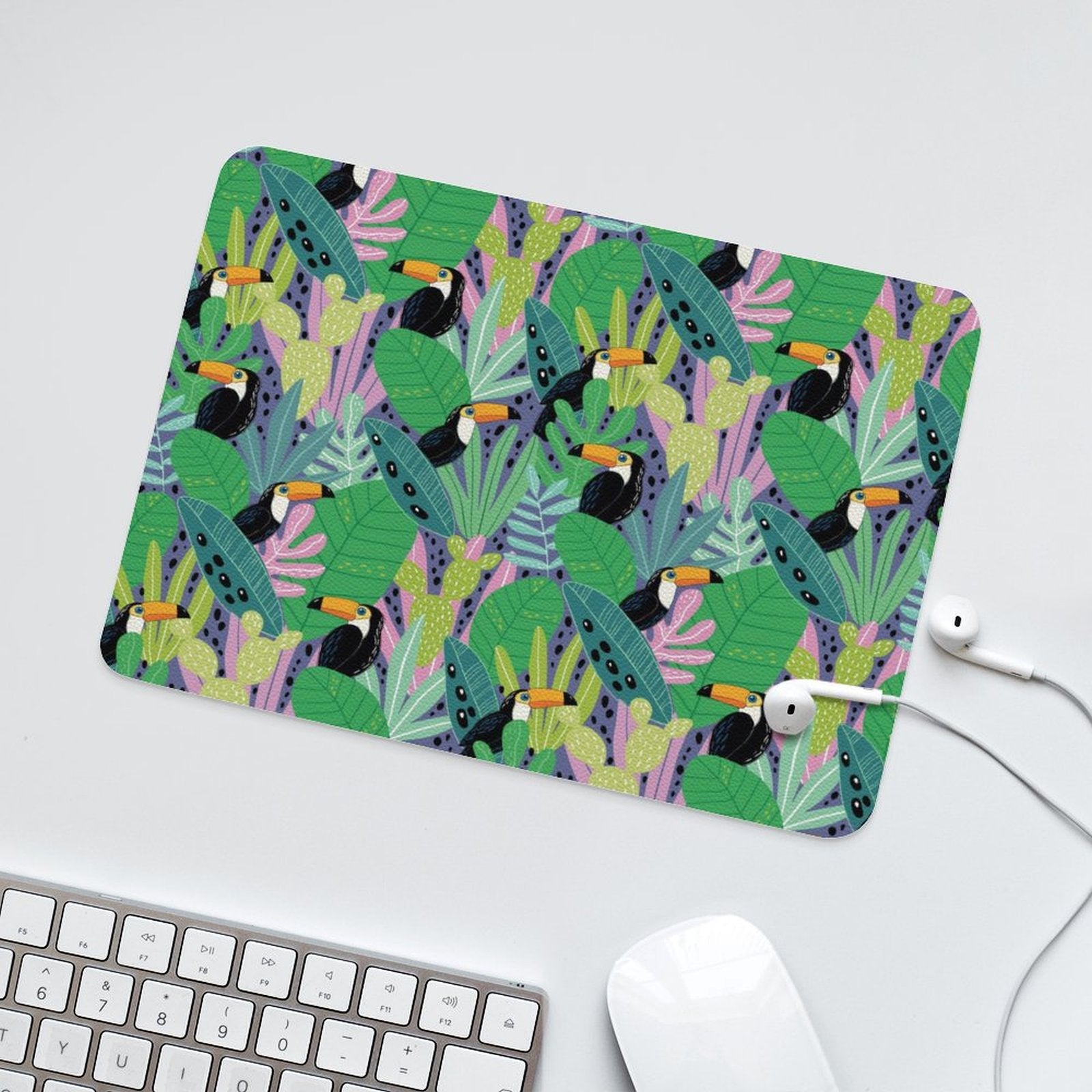 Bright Toucan Leather Mouse Pad Leather Mouse Pad animal Printed Offshore