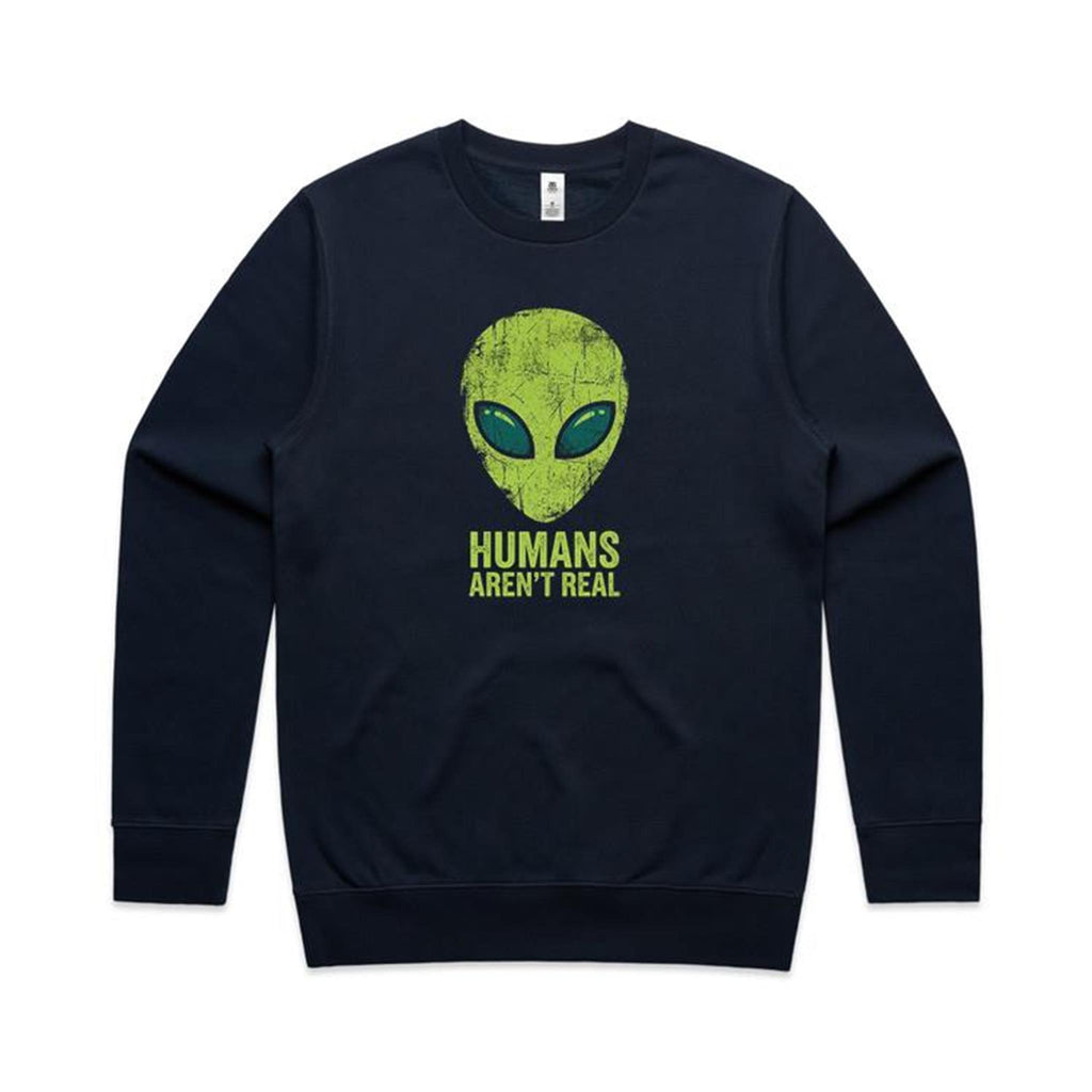 Alien, Humans Aren't Real AS Colour Stencil Crew Sweatshirt
