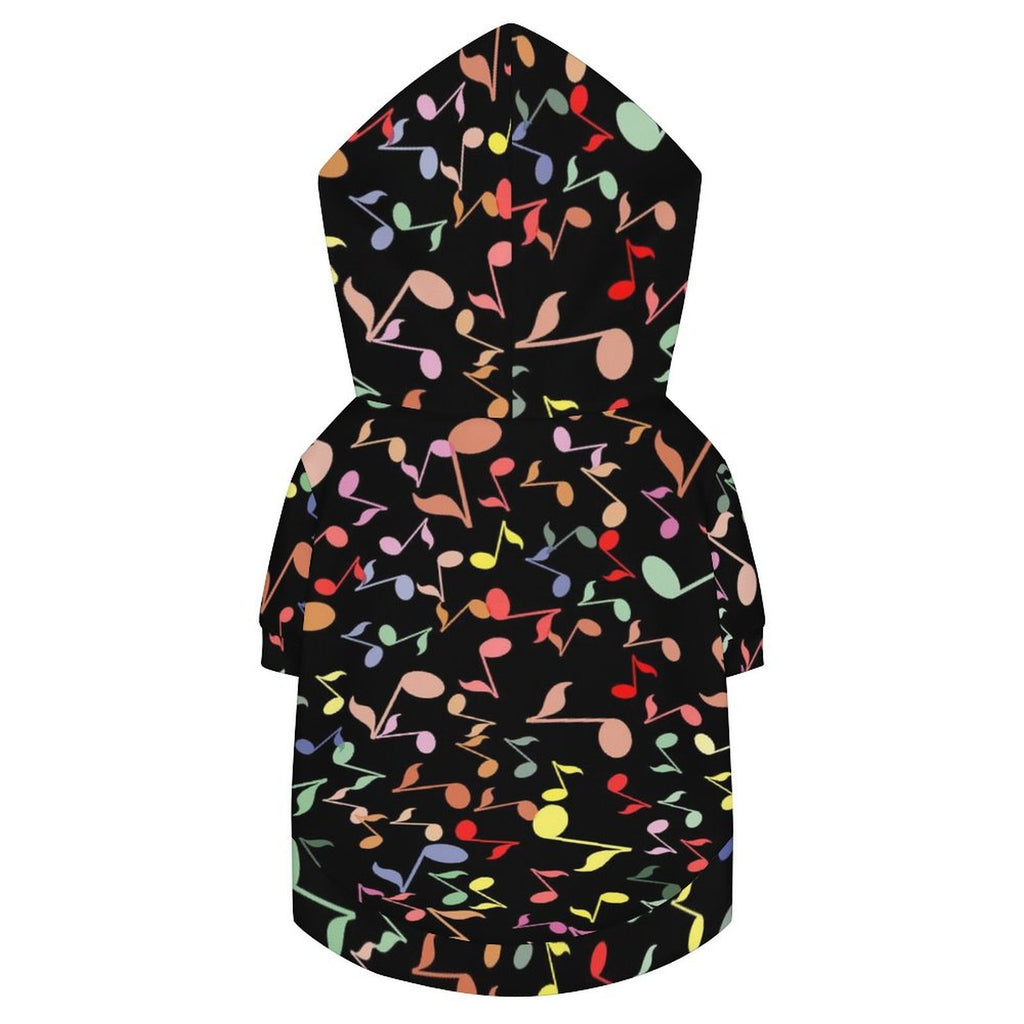 Quavers Colourful Music Notes Pet Hoodie (Small Size)