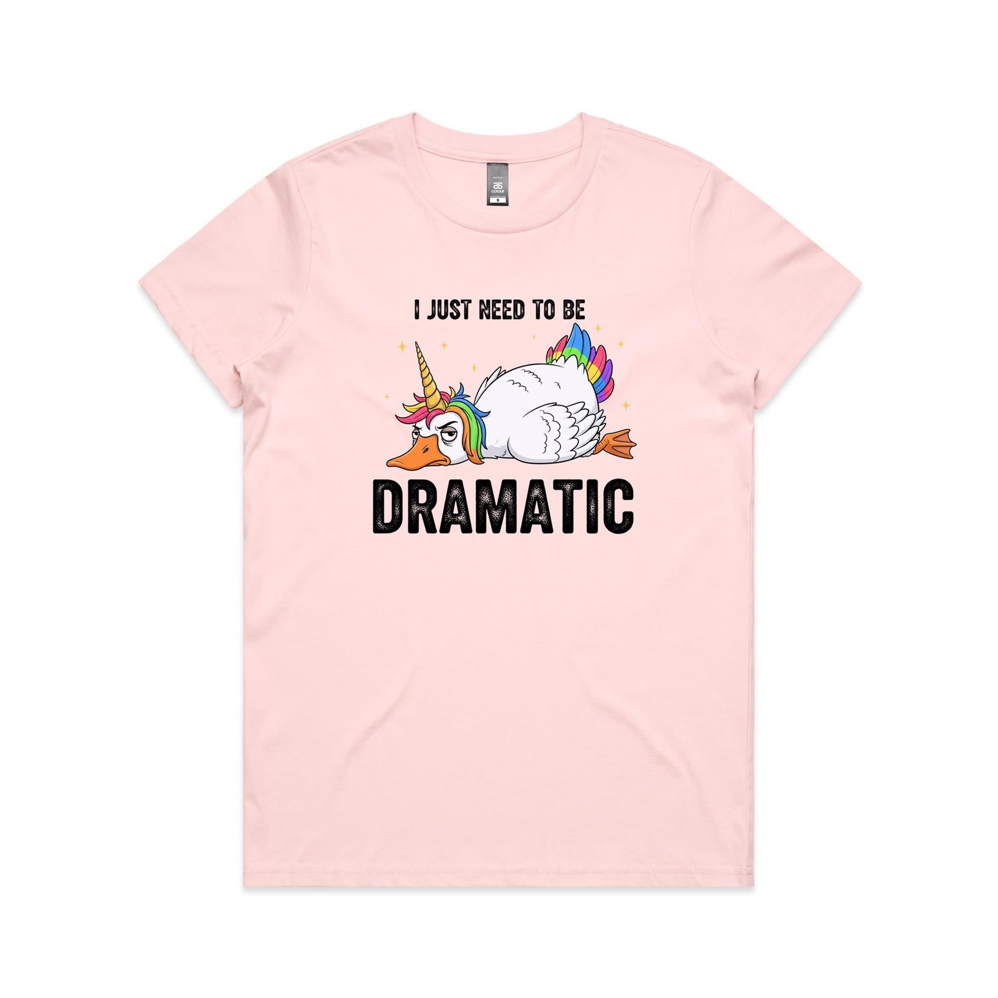 Dramatic Unicorn Goose Women's AS Colour T-shirt Pink Womens T-shirt animal Printed In Australia