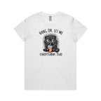 Frazzled Cat, Hang On, Let Me Overthink This Women's AS Colour T-shirt White Womens T-shirt animal Printed In Australia
