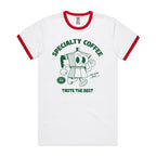 Specialty Coffee - Staple Ringer Tee White Red Ringer T-Shirt Coffee Printed In Australia