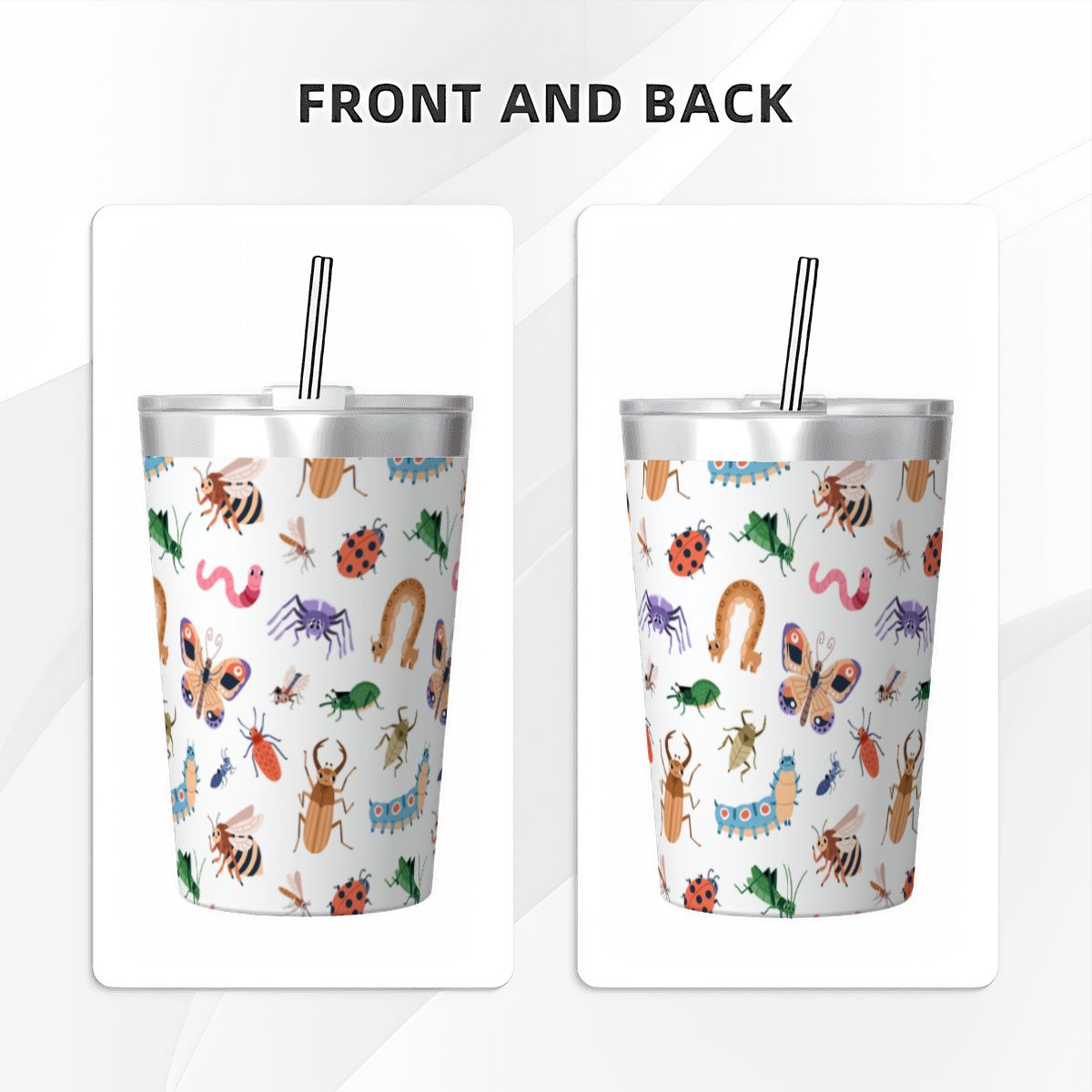 Cute Bugs Small Stainless Steel Travel Mug Cup 12oz/350ml