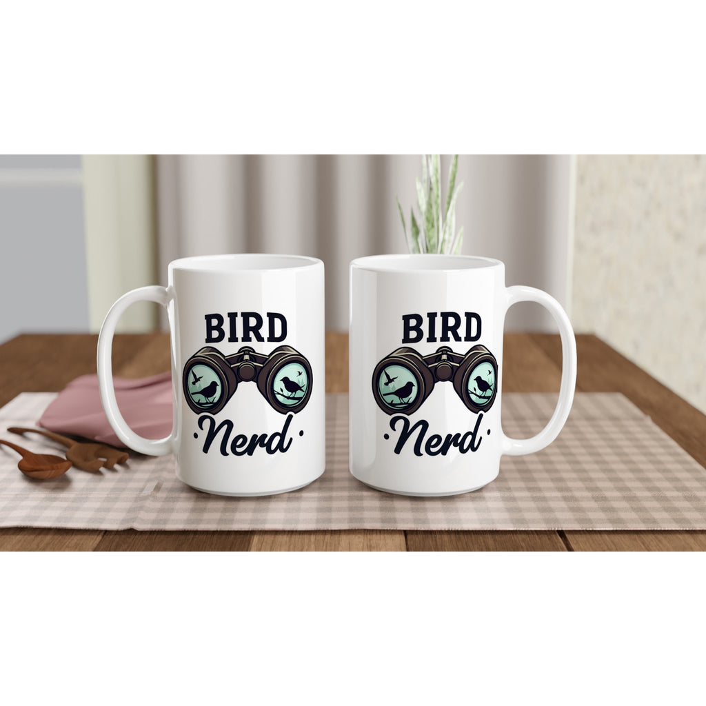 Bird Nerd - White 15oz Ceramic Mug 15oz Mug animal Globally Fulfilled