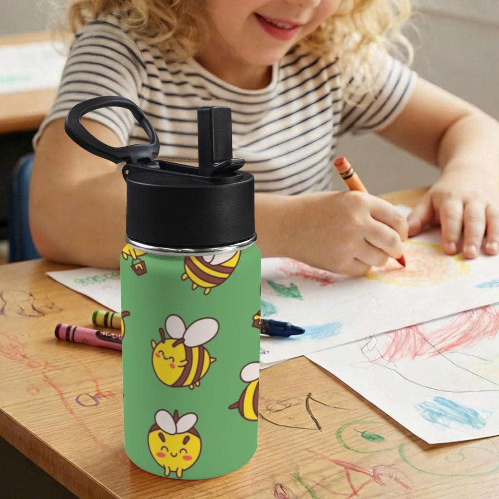 Busy Bees 12oz Kids Water Bottle with Straw Lid