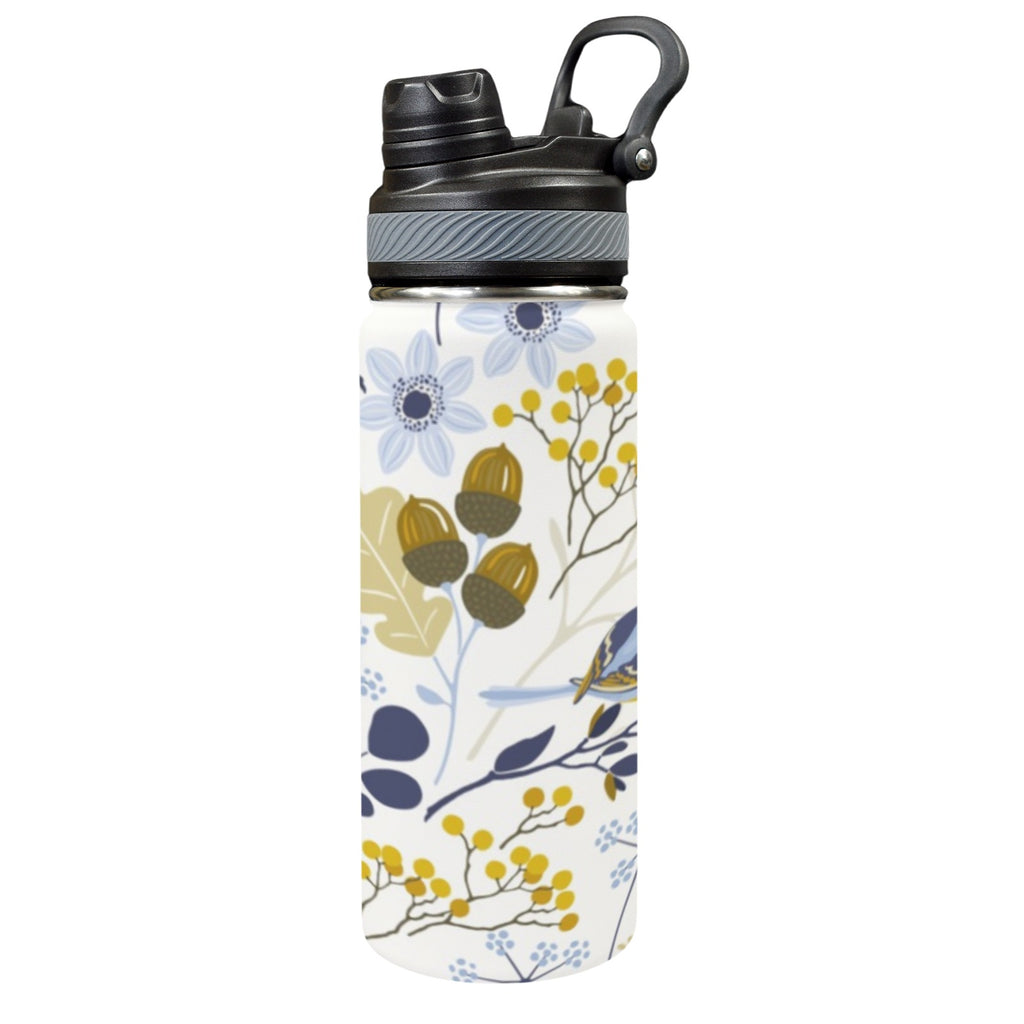 Bird Floral - Insulated Water Bottle with Dual-Use Lid (18oz) One Size Insulated Water Bottle with Dual-Use Lid (18oz) animal Plants Printed Offshore