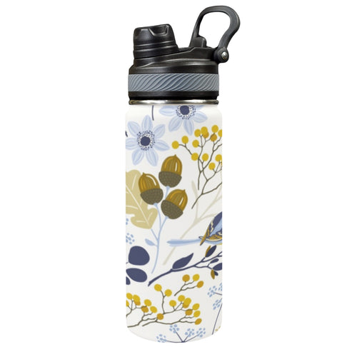 Bird Floral - Insulated Water Bottle with Dual-Use Lid (18oz) One Size Insulated Water Bottle with Dual-Use Lid (18oz) animal Plants Printed Offshore