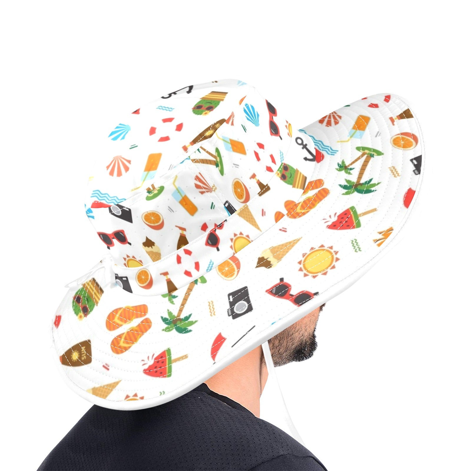Beach Time Wide Brim Bucket Hat Wide Brim Bucket Hat Printed Offshore Summer Surf