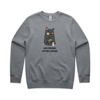 Life Begins After Coffee, Cat - AS Colour Stencil Crew Sweatshirt Gravel Sweatshirt Printed In Australia