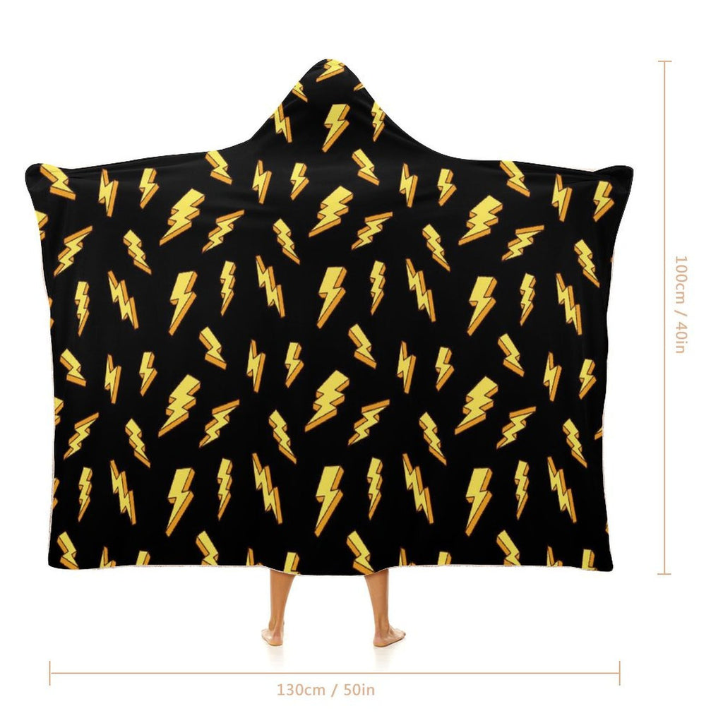 Lightning Bolts, Comic Book Kids Hooded Blanket 100cm x 130cm Kids Hooded Blanket comic Printed Offshore