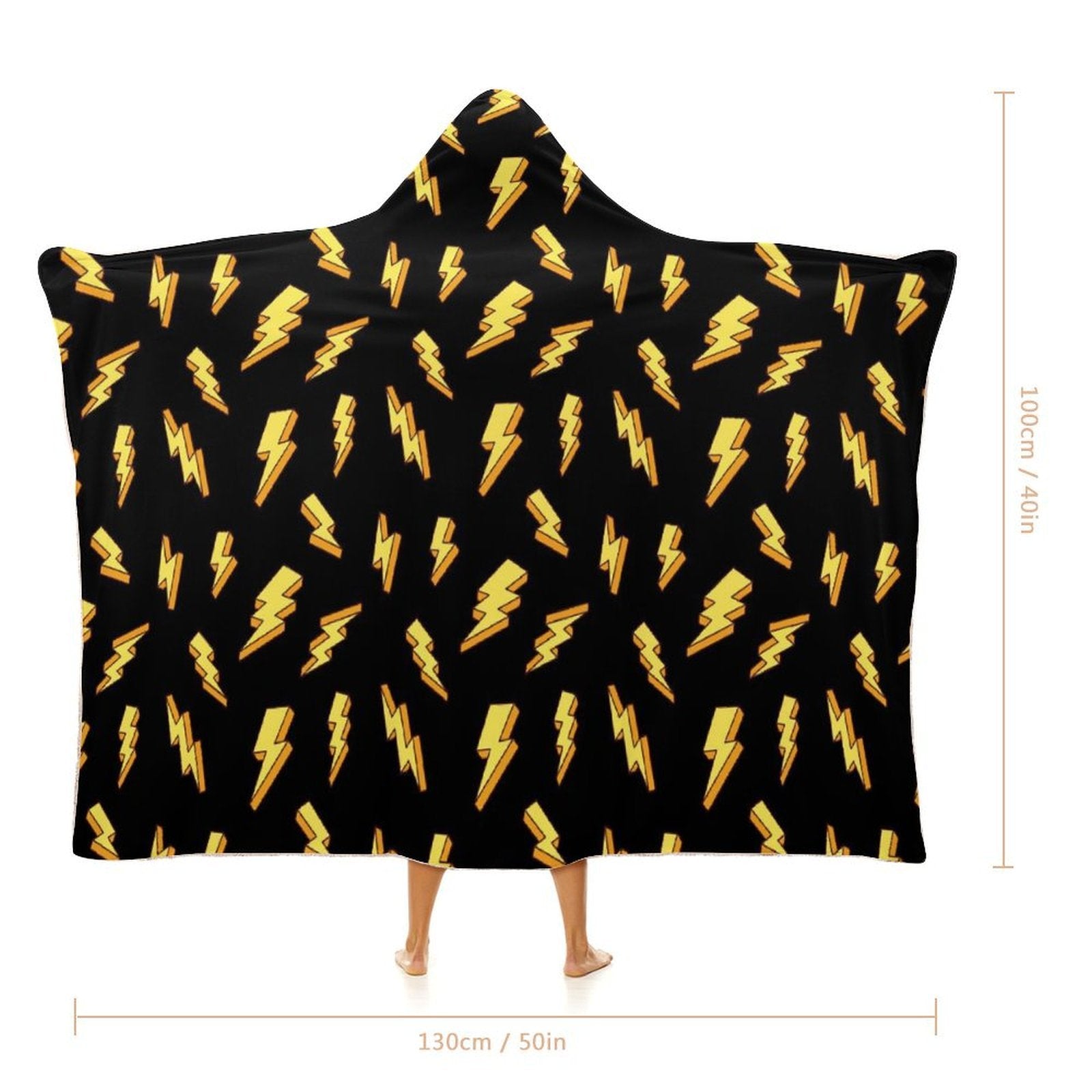Lightning Bolts, Comic Book Kids Hooded Blanket 100cm x 130cm Kids Hooded Blanket comic Printed Offshore